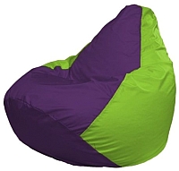 Бескаркасное кресло Flagman Груша Макси Г2.1-31 (фиолетовый/салатовый) - 