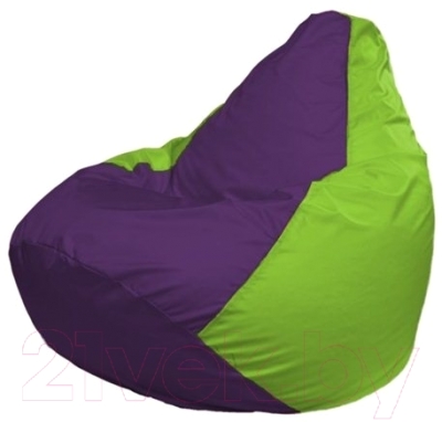 Бескаркасное кресло Flagman Груша Макси Г2.1-31 (фиолетовый/салатовый)