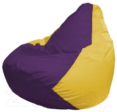 Бескаркасное кресло Flagman Груша Макси Г2.1-35 (фиолетовый/желтый)