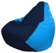 Бескаркасное кресло Flagman Груша Макси Г2.1-48 (темно-синий/голубой) - 