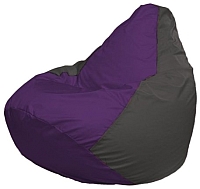 Бескаркасное кресло Flagman Груша Макси Г2.1-69 (фиолетовый/темно-серый) - 