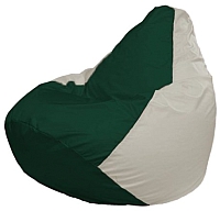 Бескаркасное кресло Flagman Груша Макси Г2.1-76 (темно-зеленый, белый) - 