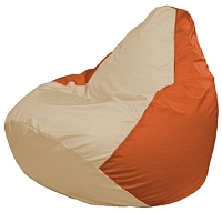 Бескаркасное кресло Flagman Груша Макси Г2.1-143 (светло-бежевый/оранжевый) - 