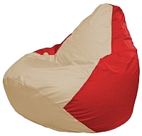 Бескаркасное кресло Flagman Груша Макси Г2.1-145 (светло-бежевый/красный) - 