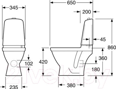 Унитаз напольный Gustavsberg Nautic 5510 (GB115510301207)