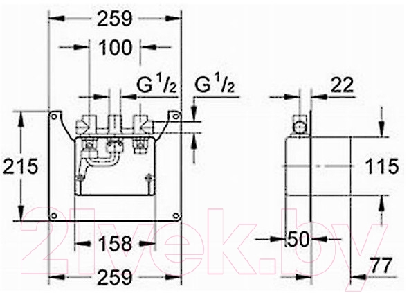 Встраиваемый механизм смесителя GROHE Contromix Surf 36122000