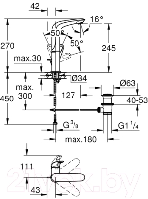 Смеситель GROHE Eurostyle 23569003