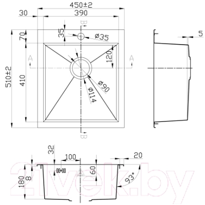 Мойка кухонная ZORG Steel Hammer SH X 4551 Edolvo