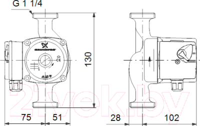 Циркуляционный насос Grundfos UPS 20-40 130 (96281371)