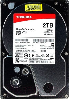 Жесткий диск Toshiba P300 2TB (HDWD120UZSVA)