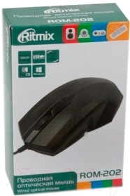 Мышь Ritmix ROM-202 (черный/зеленый)