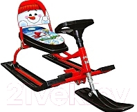 Снегокат детский ПТК Барс Comfort Снеговик (красный)