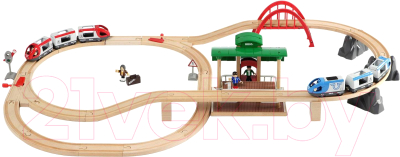 Железная дорога игрушечная Brio Железная дорога двухуровневая с вокзалом 33512