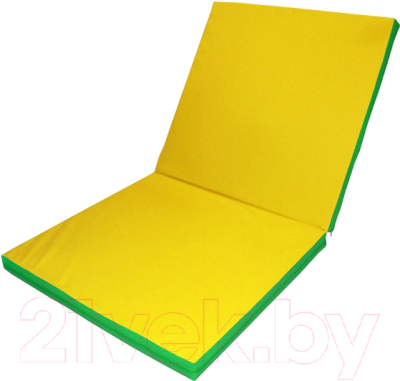 Гимнастический мат No Brand Складной 2x1x0.08м (желтый/зеленый)