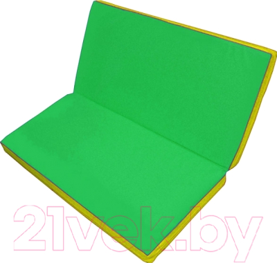Гимнастический мат No Brand Складной 2x1x0.08м (зеленый/желтый)