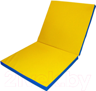 Гимнастический мат No Brand Складной 2x1x0.05м (синий/желтый)