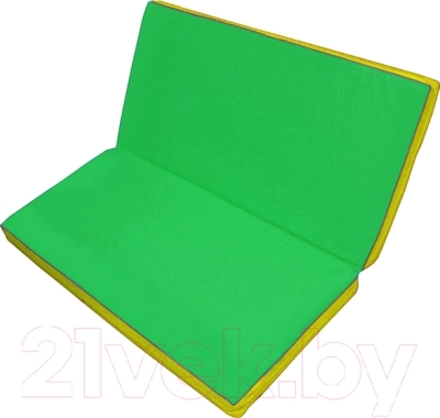 Гимнастический мат No Brand Складной 1x1x0.05м (зеленый/желтый)