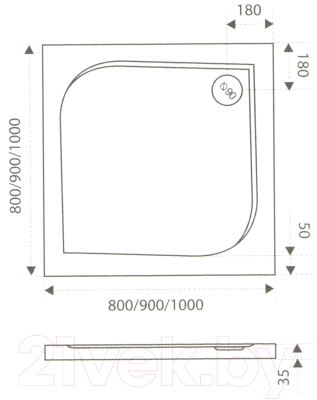 Душевой поддон Good Door Квадро 80x80