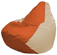 Бескаркасное кресло Flagman Груша Мини Г0.1-207 (оранжевый/светло-бежевый) - 