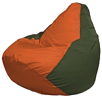 Бескаркасное кресло Flagman Груша Мини Г0.1-211 (оранжевый/темно-оливковый) - 