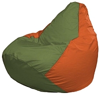 Бескаркасное кресло Flagman Груша Мини Г0.1-227 (оливковый/оранжевый) - 