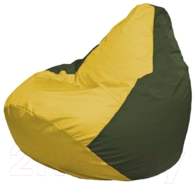 Бескаркасное кресло Flagman Груша Мини Г0.1-250 (желтый/темно-оливковый)