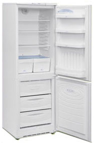 Холодильник с морозильником Nordfrost ДХ 239-7-010 - вид спереди, внутренний вид