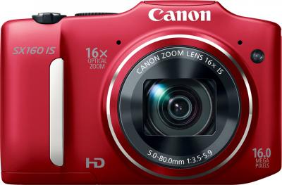 Компактный фотоаппарат Canon PowerShot SX160 IS Red - общий вид