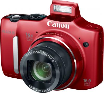 Компактный фотоаппарат Canon PowerShot SX160 IS Red - общий вид