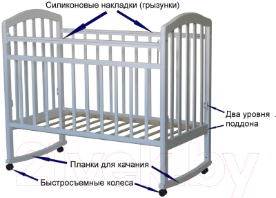 Детская кроватка Антел Алита-2 (орех)