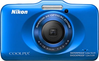 Компактный фотоаппарат Nikon Coolpix S31 Blue - вид спереди