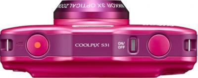 Компактный фотоаппарат Nikon Coolpix S31 Pink - вид сверху