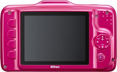 Компактный фотоаппарат Nikon Coolpix S31 Pink - вид сзади