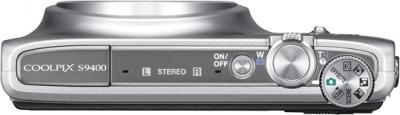 Компактный фотоаппарат Nikon Coolpix S9400 Silver - вид сверху