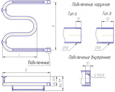Изображение товара Полотенцесушитель водяной Gloss & Reiter Standart М-образный M.60x100 (1")