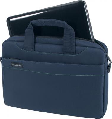 Сумка для ноутбука Targus Slim Netbook Case Blue (TSS18005EU) - вид спереди с нетбуком