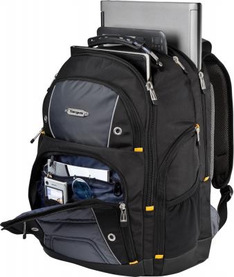 Рюкзак Targus Drifter Backpack Black (TSB238EU-50) - общий вид с открытым передним карманом и ноутбуком