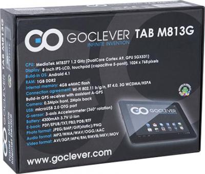 Планшет GoClever TAB M813G - коробка (вид сзади)