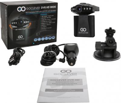 Автомобильный видеорегистратор GoClever DVR HD WIDE - комплект