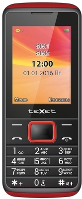 Мобильный телефон Texet TM-214 (черный/красный)