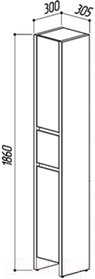 Шкаф-пенал для ванной Belux Мадрид П30-01К (белый, левый)