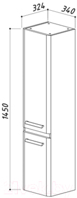 Шкаф-полупенал для ванной Belux Марсель П30 (черный матовый/левый)
