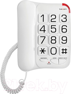 Проводной телефон Texet TX-201 (белый)