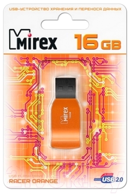 Usb flash накопитель Mirex Racer Orange 16GB / 13600-FMUORC16
