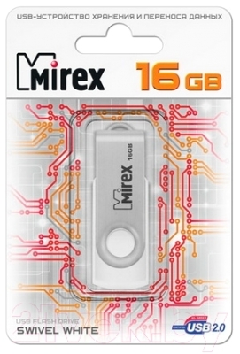 Usb flash накопитель Mirex Swivel White 16GB / 13600-FMUSWT16