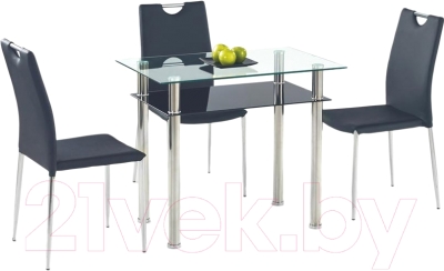 Обеденный стол Halmar Lester 90x60 (прозрачный/черный)