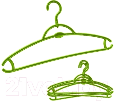 Набор пластиковых вешалок-плечиков York 5шт (зеленый)
