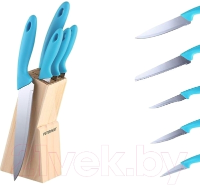 Набор ножей Peterhof PH-22408 (синий)
