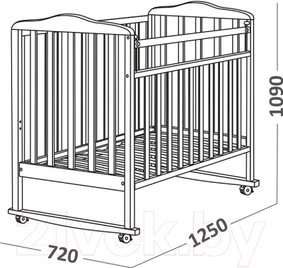 Детская кроватка СКВ 160115 (береза)