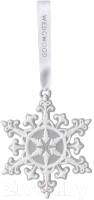 Елочная игрушка Wedgwood Christmas 2015 "Neoclassical Snowflake Grey"